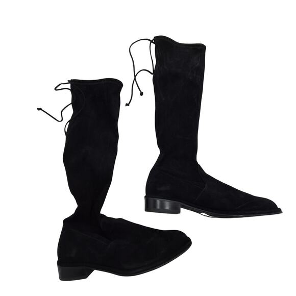 NEW Stuart Weitzman Lowland over-the-knee boots in black stretch suede. SIZE 5.5 - Picture 2 of 8